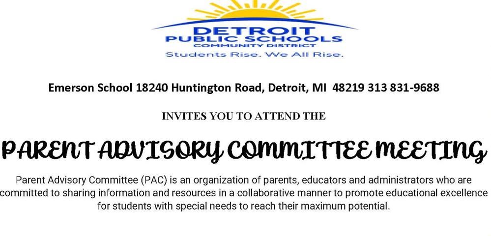 Parent Advisory Committee Meeting Notice